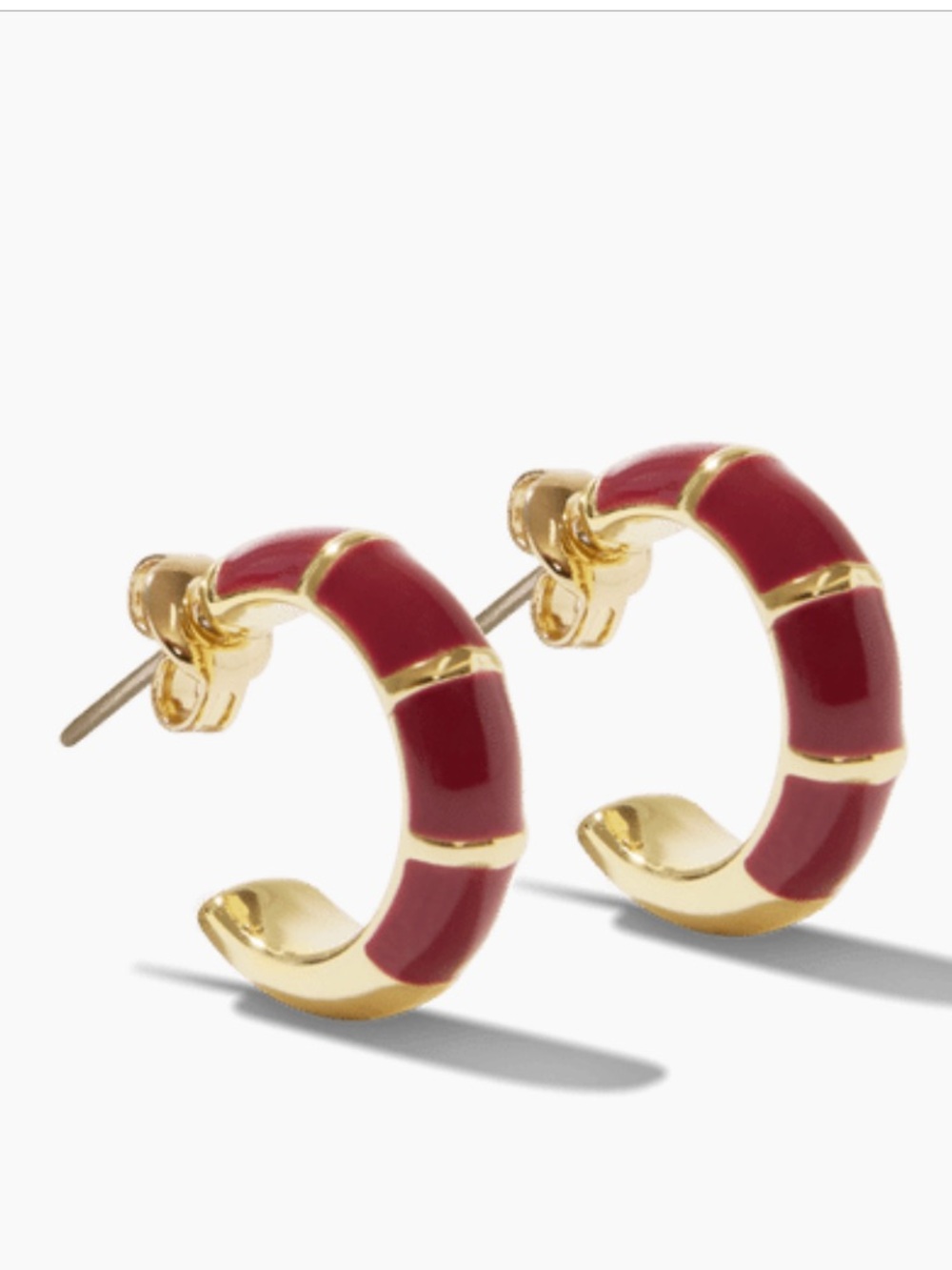 LEEADA

Mini Maroon Hoop Earrings